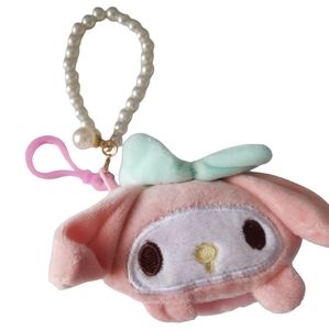 Sanrio My Melody Plush Coin Purse Keychain Faux Peral handel New